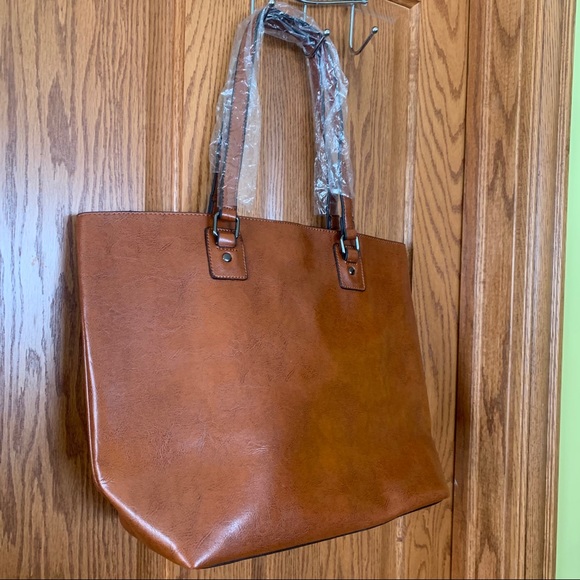 Lidiana Handbags - Gorgeous leather large open bag purse cherry brown